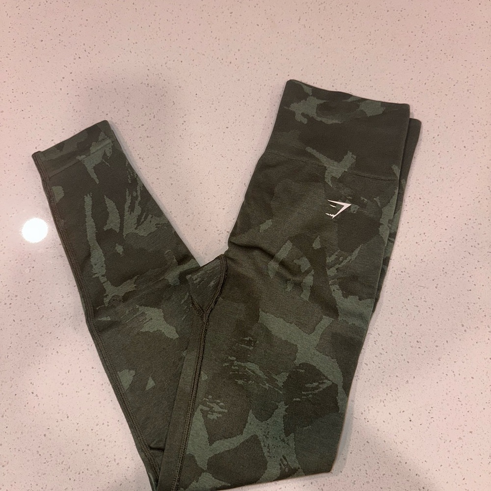 Green Camo Gymshark Seamless Leggings